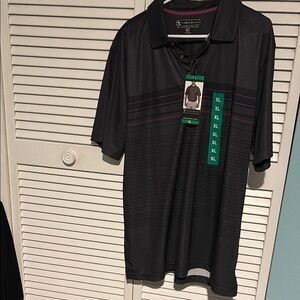 Pebble Beach Dry-Luxe Performance Polo XL Black/Stripe